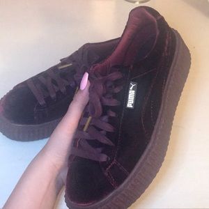 Fenty Puma maroon velvet creeper sz 9